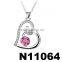 valentine austria crystal rose flower tear pendant crystal necklace
