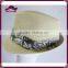 Natural Straw Fedora With Flower Printed Band