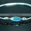 fashion Silver Jewelry 925 blue chalcedony Gemstone Bangle