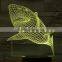 239-Shark Fish Living Shape 3d Optical Illusion Led Lamp Colorful Night Light Decor Desk Lamp Touching For Button