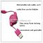 Colorful 80 cm mini retractable usb cable durable and high speed 2.4 A charging current for iphone