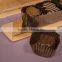 Rectangular clear PET plastic candy boxes with a gold bottom