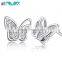 Silver 925 gold plated butterfly earrings