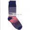 China socks factory supply fashion mens red and white striped printed socks