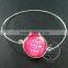 65mm diameter one end open keep calm series 1 candy color collage art cabochon silver wiring fashion bangle bracelet 6420002