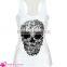 Cheap Pinky Skull Printed Summer white Tank Top BX123 tank top women