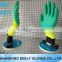 knitted Yellow spandex gloves with foam latex coated on palm/working glove