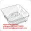 chrome plated bbq grilling basket with wooden handle
