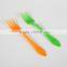 colorful disposable plastic fork for dessert or fruit