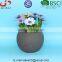 Grey sand surface ceramic Ball shape flower pot