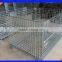 Folding warehouse roll metal steel storage cage with wheels