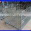 Folding rolling metal steel wire mesh warehouse storage cage