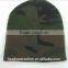 Custom camo printing knitted hats with 3d embroidery winter hat