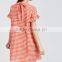 Plaid Summer Dresses Womens Orange Short Sleeve Cute Dress