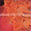Orange Shining Poly Metallic Embroidery Fabric, China Tulle Lace Fabric Embroidery Lace