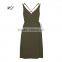 Sexy ladies strap summer slip dress women summer wrap front dress