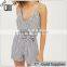 White Cut Away Slit Back Plaid Print Romper Playsuit