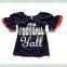 2017 hot sale icing ruffle t shirts red puff sleeve jersey football boutique raglan