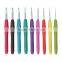 9 Pcs Aluminum Crochet Hook Set , Aluminum hooks,High-grade aluminum crochet hook TPR soft handle