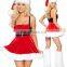 Red Dress Sexy Miss Santa Clause Costume with Santa Hat