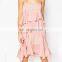 Fashion off shoulder pink sexy polyester mini summer viscose dress 2016