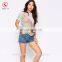 New arrival mesh rainbow crop top tshirt for girls