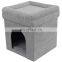 RTS Modern fashionable Soft Fabric ottoman foldable dog house ottoman Seat footstool pet house bed
