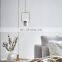 modern simple Vintage industrial wrought iron white acrylic hanging pendant lamp