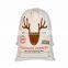 2021 Hot Selling Christmas Sack Canva Bag Cotton Drawstring With Customized Logo Sublimation Blank Christmas Santa Gift Bag