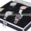 Manufacturer wholesale clear 10 slots aluminum wrist watch display box storage