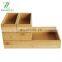 Desk office bamboo storage box 4-piece set