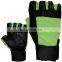 Fingerless Premium Leather Strengthen Training Bodybuilding Weight Lifting Gloves with Wrist Support