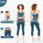 Hot Ribber Fabric Capri Sport Legging High Waist Women Yoga Pants Splice Color OEM