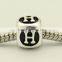 925 sterling sterling silver single letter alphabet bead H for DIY charm European bracelet