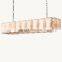 Hengzhi Customize Indoor Decor Villa Dining Room Calcite Pendant Light HARLOW CRYSTAL RECTANGULAR CHANDELIER