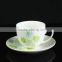 10.5 inch coupe shape new bone china green leaf and flower decorated price competitive Hebei factory 20PCS ceramic dinner set