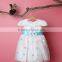 China Wholesale Custom Made Cap Sleeve Baby Girl Party Dress Designs Children Frocks for Kids Wear