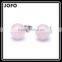 Round Shape Rose Quartz Natural Stone Stud Earrings SMJ0162