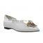Celebrity Flats white heel shoes pointy toe skull embellished vamp new girls fashion design leather ballet flats