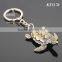 Three-dimensional Tortoise Shaped Zinc Alloy Plated Bronze Metal Sea Green Turtle Keychain