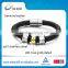 316l stainless steel leather bracelet for men