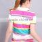 custom ladies Y/D strips polo t shirt made in China