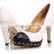 2016 latest hot sale black and white women high heel shoes plus size women