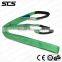 Green colour flat polyester lifting webbing sling 2T 3M