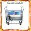 Factory direct supply book carts 2 tier heavy duty library steel book cart mobile storage cart