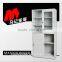 Steel office file cabinet half glass sliding door cupboard