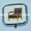 Fashionable foldable metal cosmetic compact mirror with arm chair