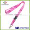 Wholesale custom high quality polyester/nylon material various novelty fashion lanyard with leather card holder/badge holder