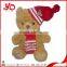 Custom animal toy christmas plush bear wearing hat and scarf, plush stuffed bear with scarf and hat