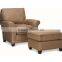 hotel room chair, leather lounge chair and ottoman HDL1654